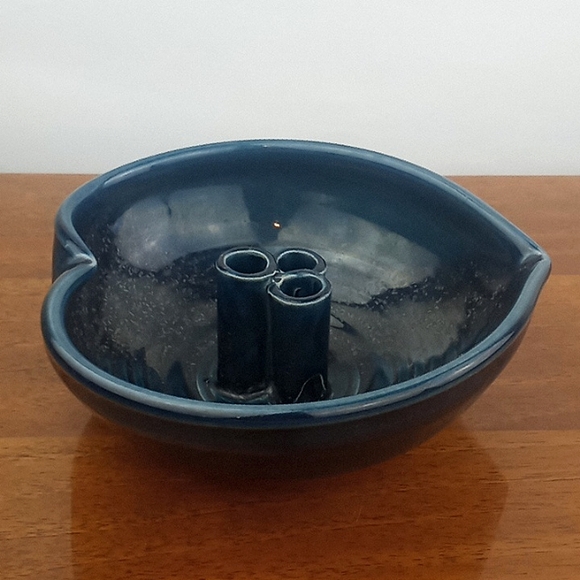 Vintage Accents Signed Studio Pottery Ikebana Flower Frog Vase Poshmark